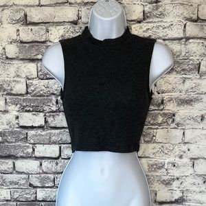 Tresics Dark Grey Sleeveless Crop Top Size S